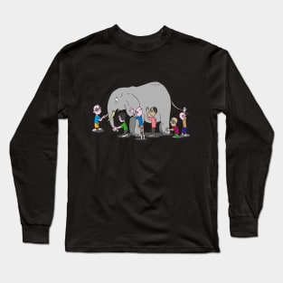 Blind Men and an Elephant Story Design Long Sleeve T-Shirt